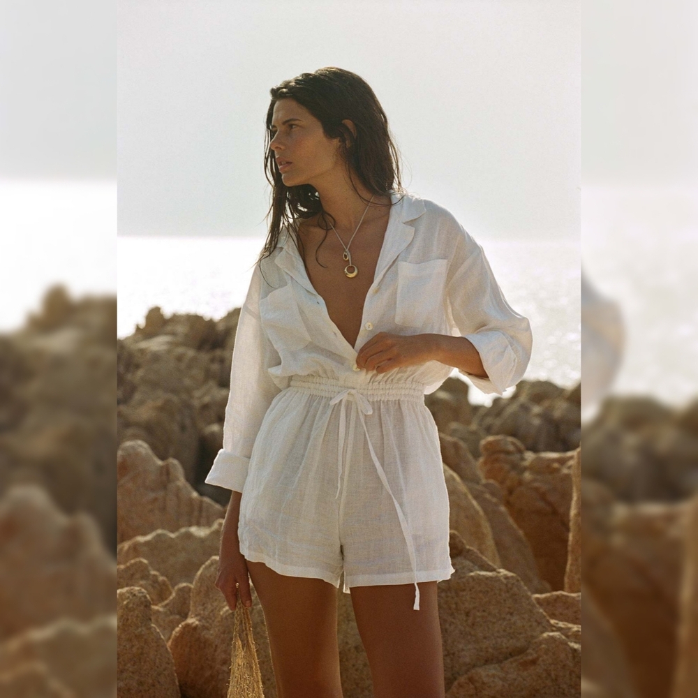 Vitamin A The Getaway Romper - White EcoLinen